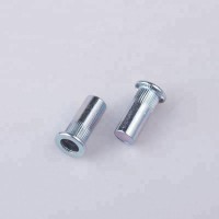 Flat Head Knurled Hollow Insert Rivet with Zinc Plated